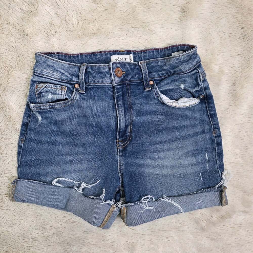Edgely Maurices Women’s Size 10 Super High Rise Jean Shorts Cut Off Stretch